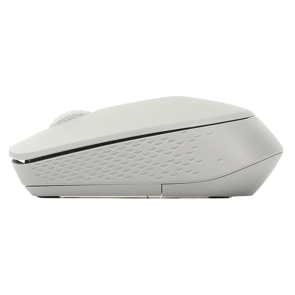 Rapoo M100 Silent Multi-Mode Wireless Mouse, 1300 DPI Optical Sensor, 3 (Left/Right-click, Middle click/scroll wheel) Buttons, Ambidextrous Design, Up to 9 months Battery Life, Light Grey, 1 Year Warranty | 18185