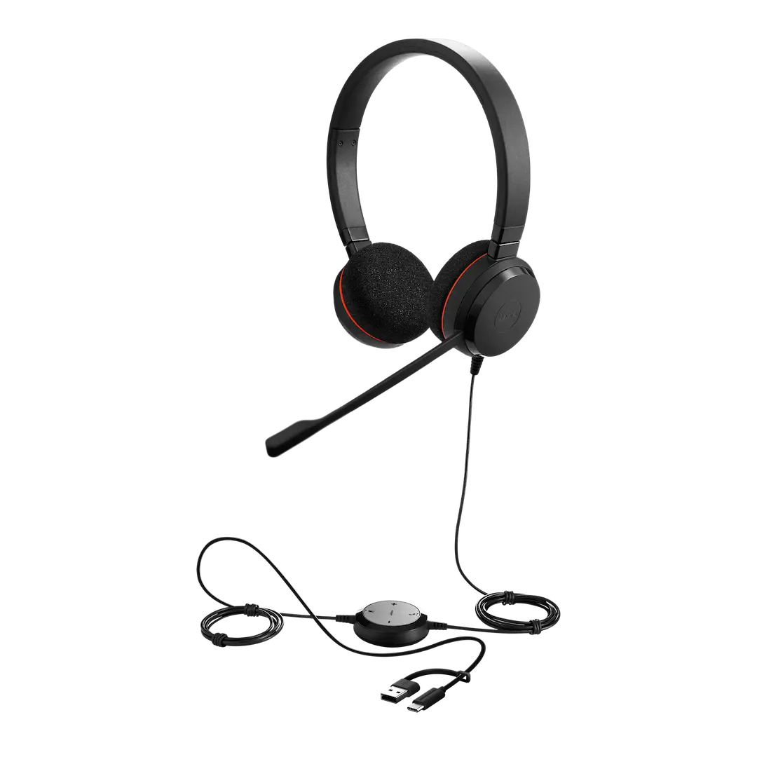 Jabra Evolve 20 Stereo USB-C/USB-A Headset, 1 Year Warranty | 4999-823-169