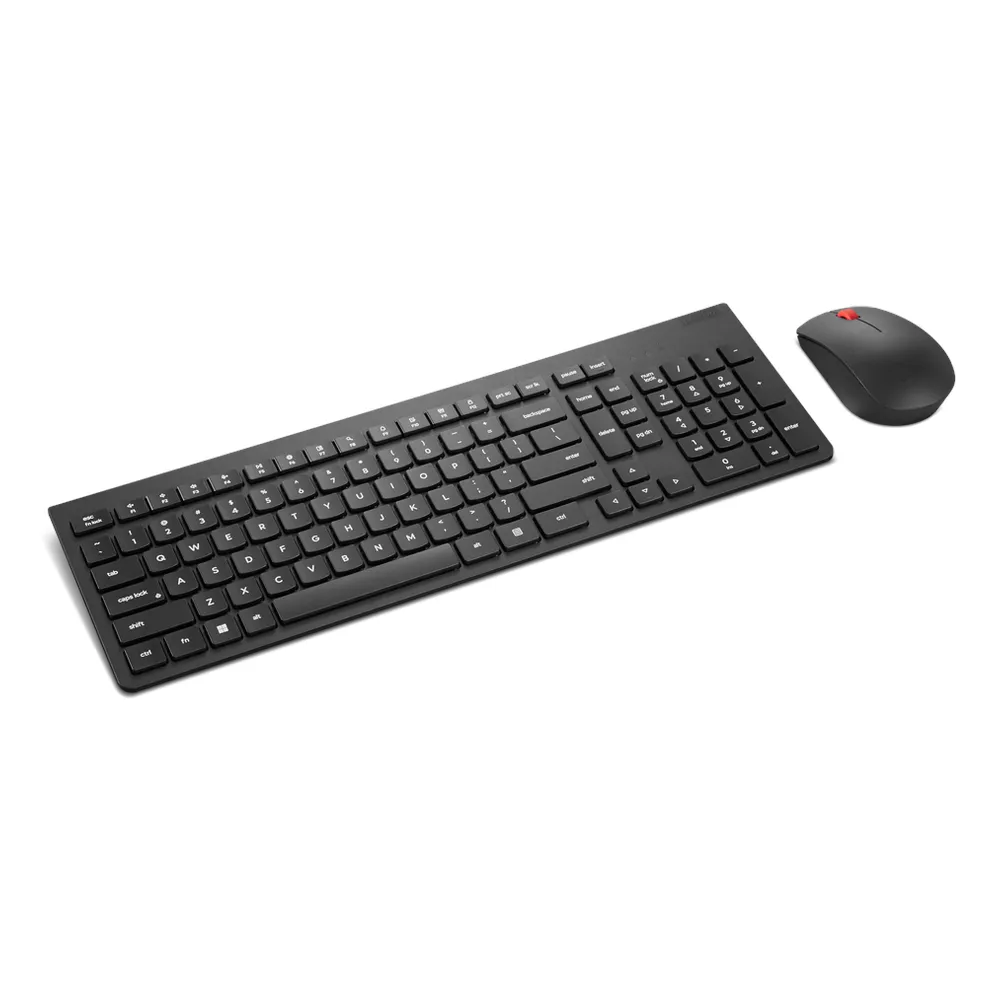 Lenovo Essential Gen2 Wireless English & Arabic Keyboard Keyboard & Mouse Combo, 100% Keyboard Layout, 1600 DPI Optical Tracking Mouse Sensor, 2-way Mouse Scroll, Black, 1 Year Warranty | 4X31N50748
