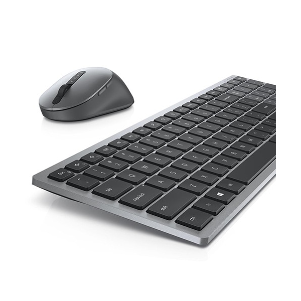 Dell Multi-Device KM7120W Keyboard & Mouse Combo, Wireless, Bluetooth, 100% Keyboard Layout, Scissor-Switch Keys, Low-Style, 12 programmable F-keys, 1000-4000 DPI Optical Mouse Sensor, Right-Handed Mouse Design, Titan Gray, 1 Year Warranty | 580-AIWF