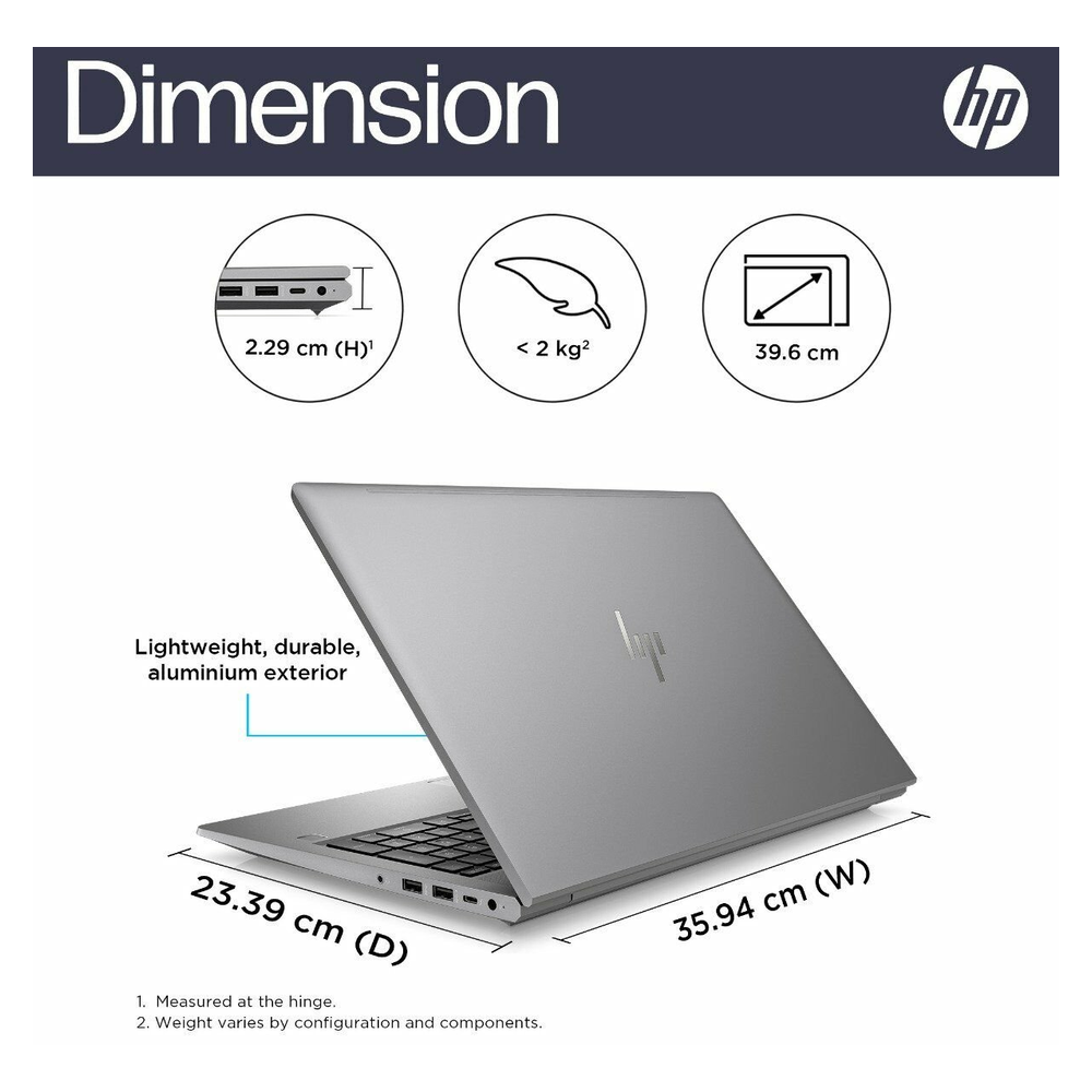HP ZBook Power G10 Mobile Workstation Laptop, AMD Ryzen 9 PRO 7940HS Processor, 32GB RAM, 512GB SSD, 8GB Nvidia RTX 2000 Ada Graphics, 15.6" QHD Display, Windows 11 Pro, English & Arabic Backlit Keyboard, 1 Year Warranty | 866F4EA