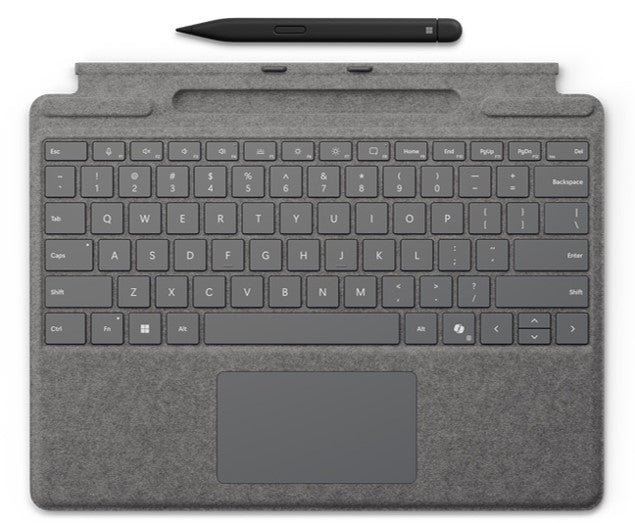 Клавиатура Microsoft Surface Pro на арабском и английском языках с тонким пером и Copilot, магнитное крепление и Bluetooth, платиновая, гарантия 1 год | 8X6-00227