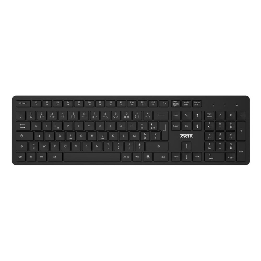 Port Wireless Keyboard & Mouse Combo, Wireless via USB-A & USB-C, 100% Keyboard Layout, 12 Shortcut-keys, 1600 DPI Mouse, Ambidextrous and Lightweight Mouse Design, Black, 1 Year Warranty | 900904-U