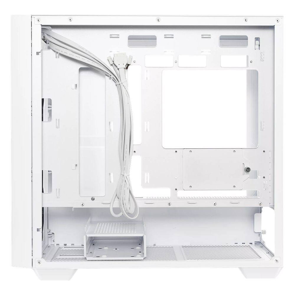 Asus A21 mATX PC Case, Tempered Glass Panel, 380mm GPU Support, USB 3.2 Gen 1, Ample Cable Management, White, 1 Year Warranty | 90DC00H3-B09010