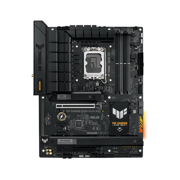 Asus TUF GAMING B760-PLUS WiFi Motherboard, LGA 1700 Socket, ATX Form Factor, DDR5 Ram, PCIe 5.0 With SafeSlot Core+, Wi-Fi 6, Bluetooth v5.2, HDMI, DisplayPort, Realtek 2.5 GB Ethernet With TUF LANGuard, Aura Sync, 1 Year Warranty | 90MB1ER0-M0EAY0