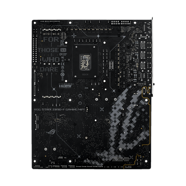 Asus ROG STRIX Z890-F GAMING WiFi Motherboard, LGA 1851 Socket, ATX Form Factor, DDR5 Ram, PCIe 5.0 With SafeSlot Core+, Wi-Fi 7, Bluetooth v5.4, HDMI, DisplayPort, Thunderbolt 4, Intel 2.5 GB Ethernet With Asus LANGuard, Aura Sync, 1 Year Warranty |