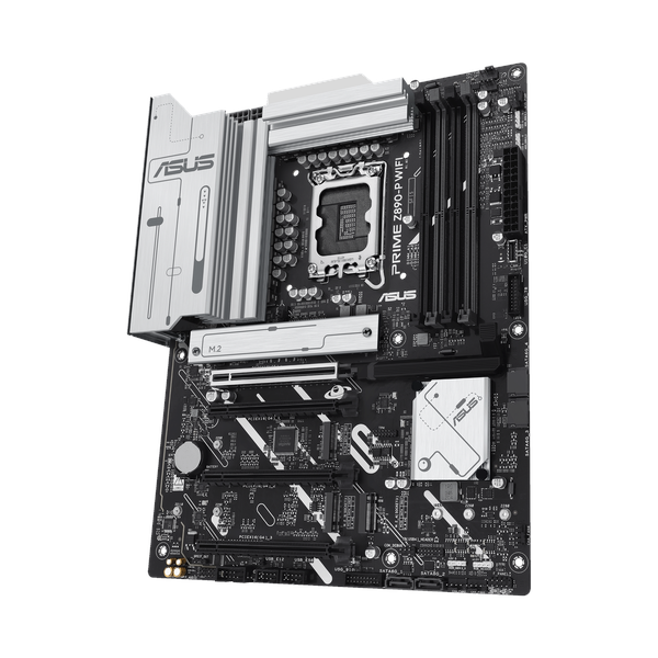 Asus PRIME Z890-P WiFi Motherboard, LGA 1851 Socket, ATX Form Factor, DDR5 Ram, PCIe 5.0 With SafeSlot Core+, USB 20 GBps, Wi-Fi 7, Bluetooth v5.4, HDMI, DisplayPort, Thunderbolt 4, Realtek 2.5 GB Ethernet With Asus LANGuard, Aura Sync, 1 Year Warranty |