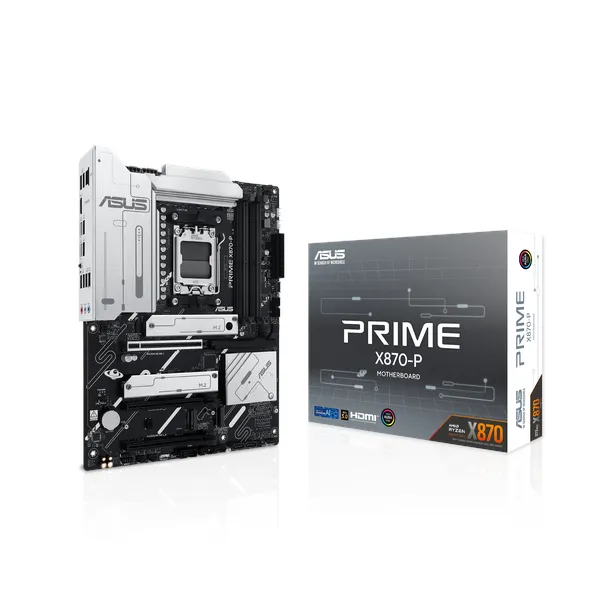 Asus PRIME X870-P Motherboard, AM5 Socket, ATX Form Factor, DDR5 Ram, PCIe 5.0 With SafeSlot Core+, USB4 40 GBps, HDMI, Thunderbolt, Realtek 2.5 GB Ethernet With Asus LANGuard, Aura Sync, 1 Year Warranty | 90MB1IT0-M0EAY0