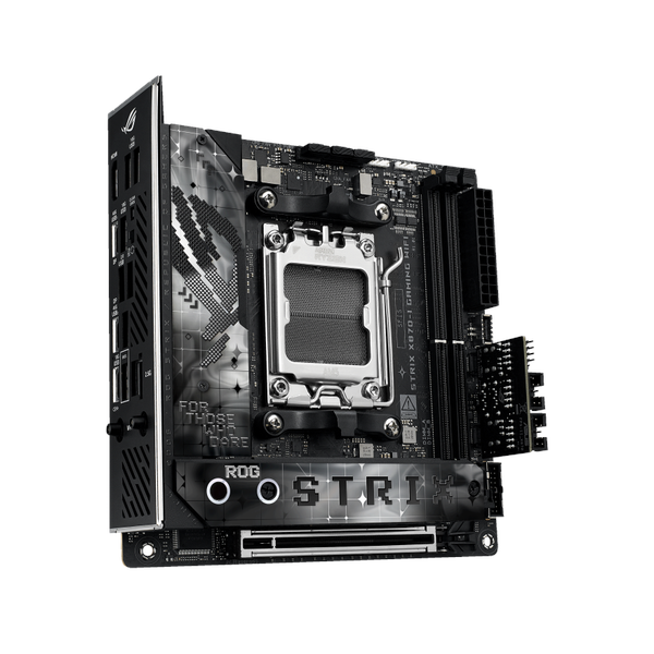 Asus ROG STRIX X870-I GAMING WiFi Motherboard, AM5 Socket, Mini-ITX Form Factor, DDR5 Ram, PCIe 5.0 With SafeSlot Core+, Wi-Fi 7, Bluetooth v5.4, Thunderbolt 4, HDMI, Intel 2.5 GB Ethernet With Asus LANGuard, ROG STRIX HIVE II, Aura Sync, 1 Year Warranty