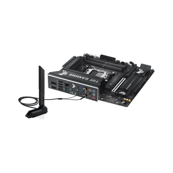 Asus TUF GAMING B850M-PLUS WiFi Motherboard, AM5 Socket, micro-ATX Form Factor, DDR5 Ram, PCIe 5.0 With SafeSlot Core+, Wi-Fi 6E, Bluetooth v5.3, HDMI, DisplayPort, Realtek 2.5 GB Ethernet With TUF LANGuard, Aura Sync, 1 Year Warranty | 90MB1IY0-M0EAY0
