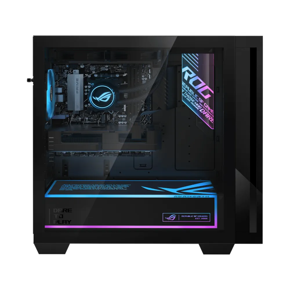 Asus ROG Strix Tower Desktop PC, AMD Ryzen 9-9950X3D Processor, 64GB RAM, 2TB SSD, 16GB AMD Radeon RX 9070 XT Graphics, Liquid Cooler, RGB Gaming Keyboard & Mouse Included, Windows 11 Home, 2 Year Warranty | GM700TZ-R9950X009W