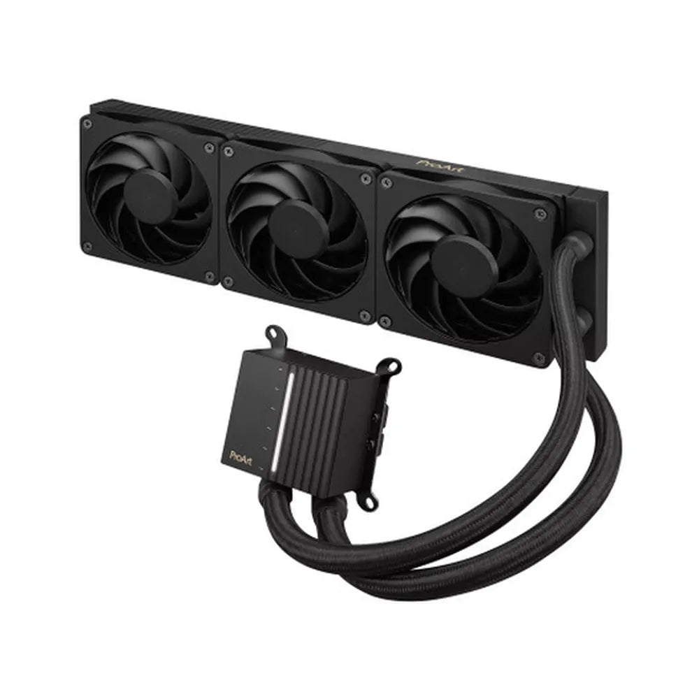 Asus ProArt LC 360 AIO Liquid Cooler, Alphacool Apex Stealth Metal Power Fans, Supports Intel, AMD Sockets, Black, 1 Year Warranty | 90RC0120-M0UAY0