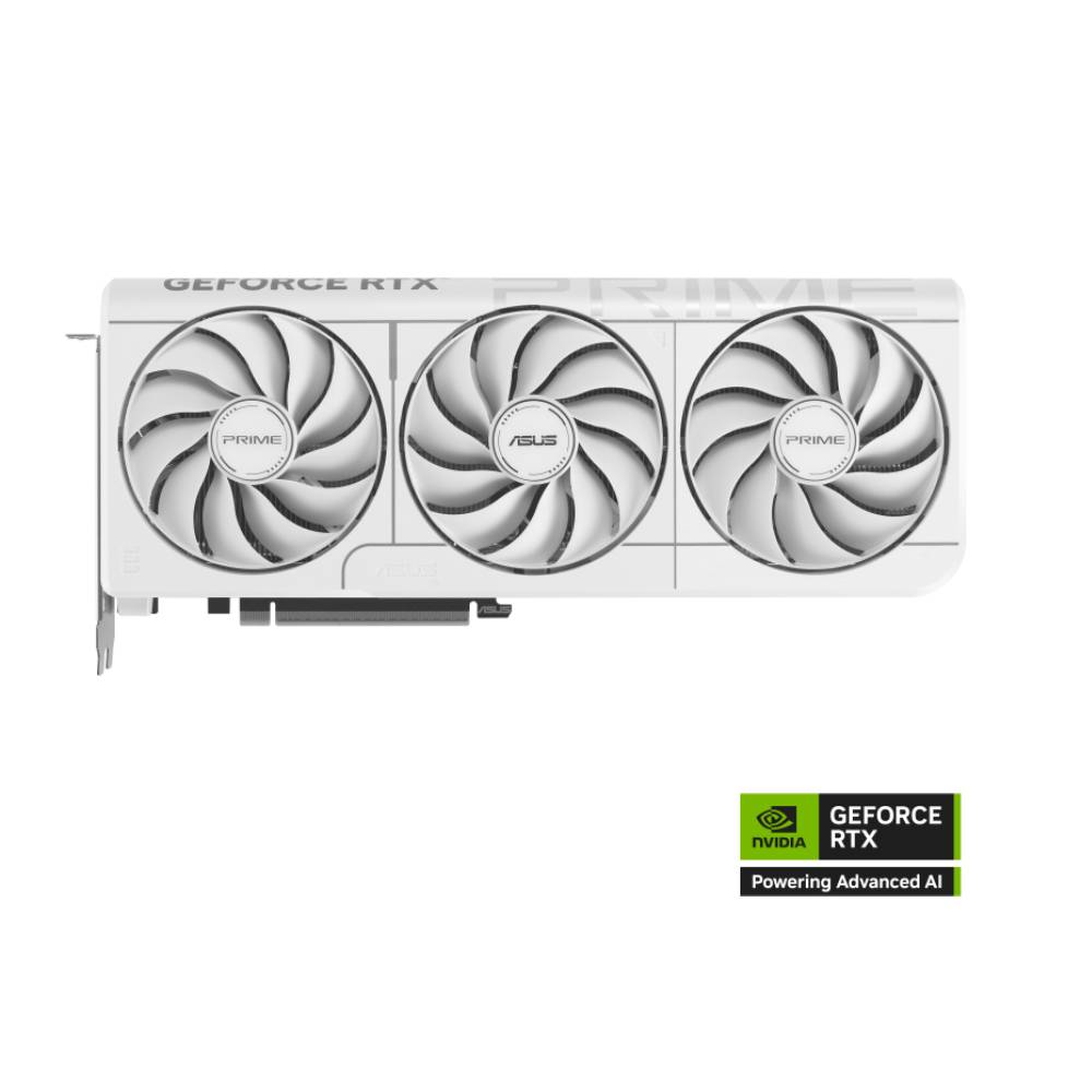 Asus PRIME GeForce RTX 5070 OC Edition Graphics Card, GDDR7 12 GB 192-bit Memory, HDMI 2.1b & DP 2.1b Outputs, PCI Express 5.0, 2587 MHz Core Clock, 28 GBps Memory Clock, SFF Compatible, White, 1 Year Warranty | 90YV0M19-M0NA00