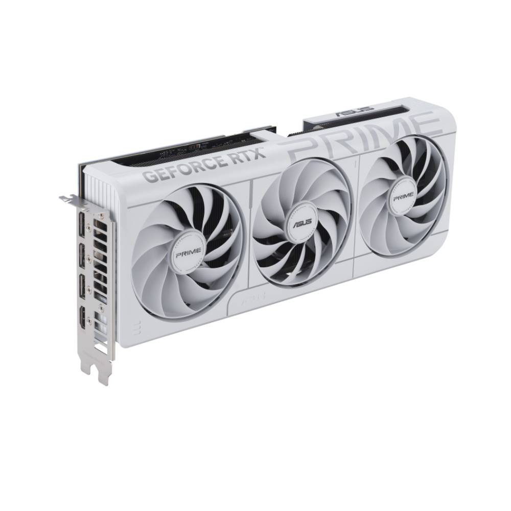 Asus PRIME GeForce RTX 5070 OC Edition Graphics Card, GDDR7 12 GB 192-bit Memory, HDMI 2.1b & DP 2.1b Outputs, PCI Express 5.0, 2587 MHz Core Clock, 28 GBps Memory Clock, SFF Compatible, White, 1 Year Warranty | 90YV0M19-M0NA00