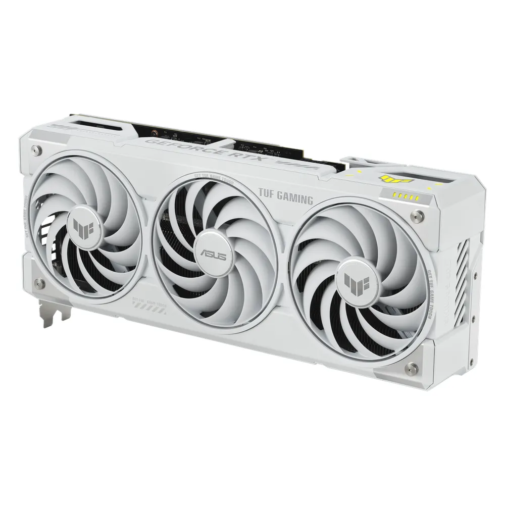 Asus TUF Gaming GeForce RTX 5070 Ti White OC Edition Graphics Card, GDDR7 16GB 256-bit Memory, HDMI 2.1b & DP 2.1b Outputs, PCI Express 5.0, 2588 MHz Core Clock, 28 Gbps Memory Clock, 1 Year Warranty | 90YV0MD3-M0NA00