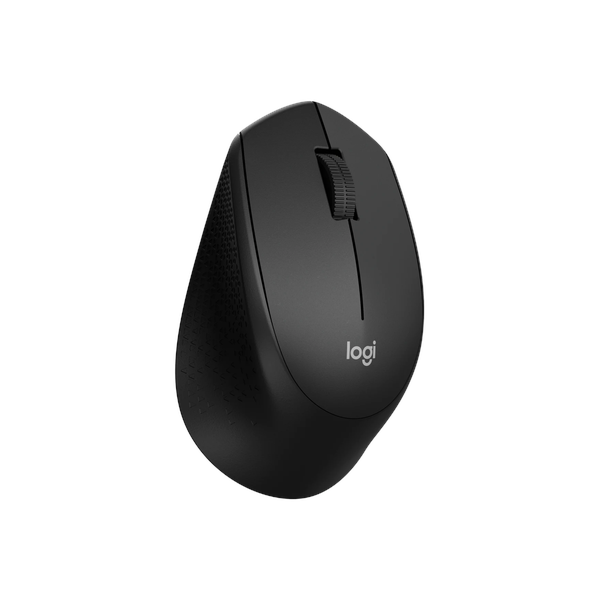 Logitech M330 Silent Plus Wireless Mouse, 1000 DPI Smooth Optical Sensor, 3 (Left/Right-click, Middle click) Buttons, 2D, mechanical Scroll Wheel, Ergonomic Contoured Design, Black, 1 Year Warranty | 910-004909
