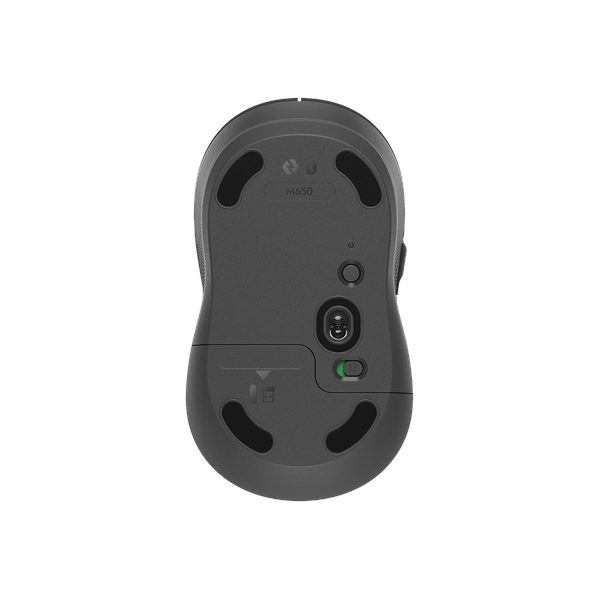 Logitech Signature M650 Wireless Mouse, Dual Mode Connectivity (Wireless & Bluetooth), 4000 DPI Logitech Advanced Optical Tracking Sensor, 5 x (Left/Right-click, Back/Forward, Scroll-wheel with middle click) Buttons, Graphite, 1 Year Warranty | 910-006253