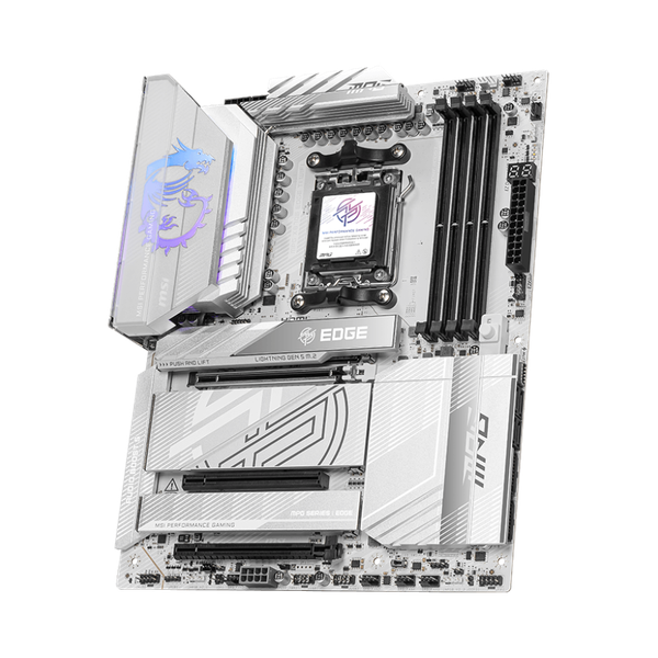 Msi MPG X870E EDGE TI WiFi Motherboard, AM5 Socket, ATX Form Factor, DDR5 Ram, PCIe 5.0, Wi-Fi 7 Solution, Bluetooth 5.4, USB 40 GBps, HDMI 2.1, Type-C Display Port, Realtek 5 GBps LAN, EZ M.2 Shield Frozr II, 1 Year Warranty | 911-7E59-001