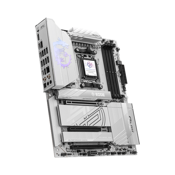 Msi MPG X870E EDGE TI WiFi Motherboard, AM5 Socket, ATX Form Factor, DDR5 Ram, PCIe 5.0, Wi-Fi 7 Solution, Bluetooth 5.4, USB 40 GBps, HDMI 2.1, Type-C Display Port, Realtek 5 GBps LAN, EZ M.2 Shield Frozr II, 1 Year Warranty | 911-7E59-001