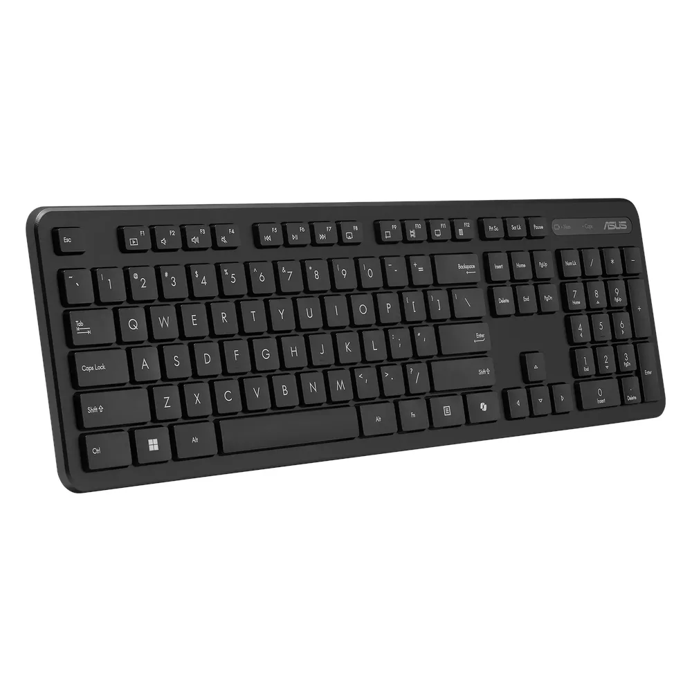 Asus CW100 Wireless Keyboard & Mouse Combo, 2.4Ghz Wireless Reciever, 100% Keyboard Layout, 1600 DPI Optical Mouse Sensor, Slim Lightweight Design, Up to 6 months Battery Life, Black, 1 Year Warranty | 90XB0700-BKM110