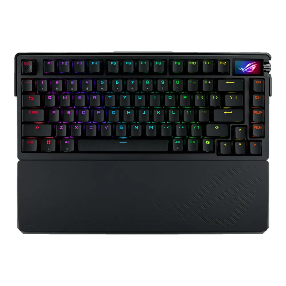 Asus M702 ROG Azoth Extreme Mechanical Gaming Keyboard, Wireless, Bluetooth, USB, OLED Touchscreen Display, Per Key Customizable RGB LED Lighting, ROG NX Mechanical Switches, Anti-Ghosting with N Key Rollover, 8000 Hz Polling Rate, Black, 1 Year Warranty