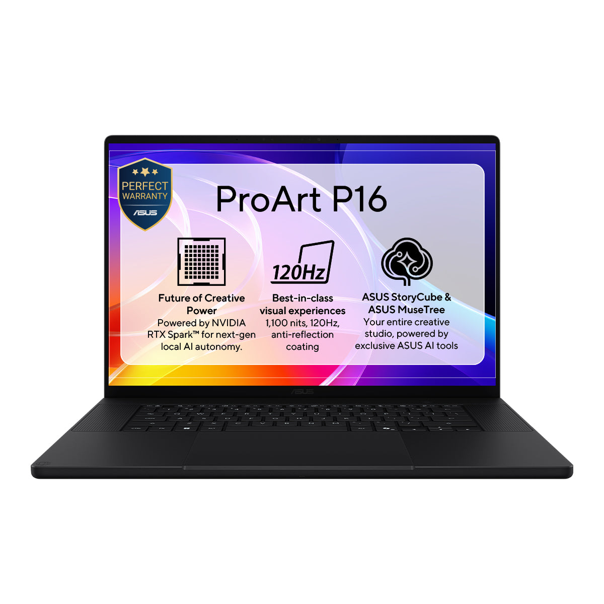 Asus ProArt P16 H7607BA Laptop, NVIDIA RTX Spark N1X 20 Core CPU, 6144 Core GPU, 32GB RAM, 1TB SSD, 16" 3K OLED 120Hz Touch Display, Windows 11 Home, English & Arabic Keyboard, Black, 1 Year Warranty | H7607BA-SR142W