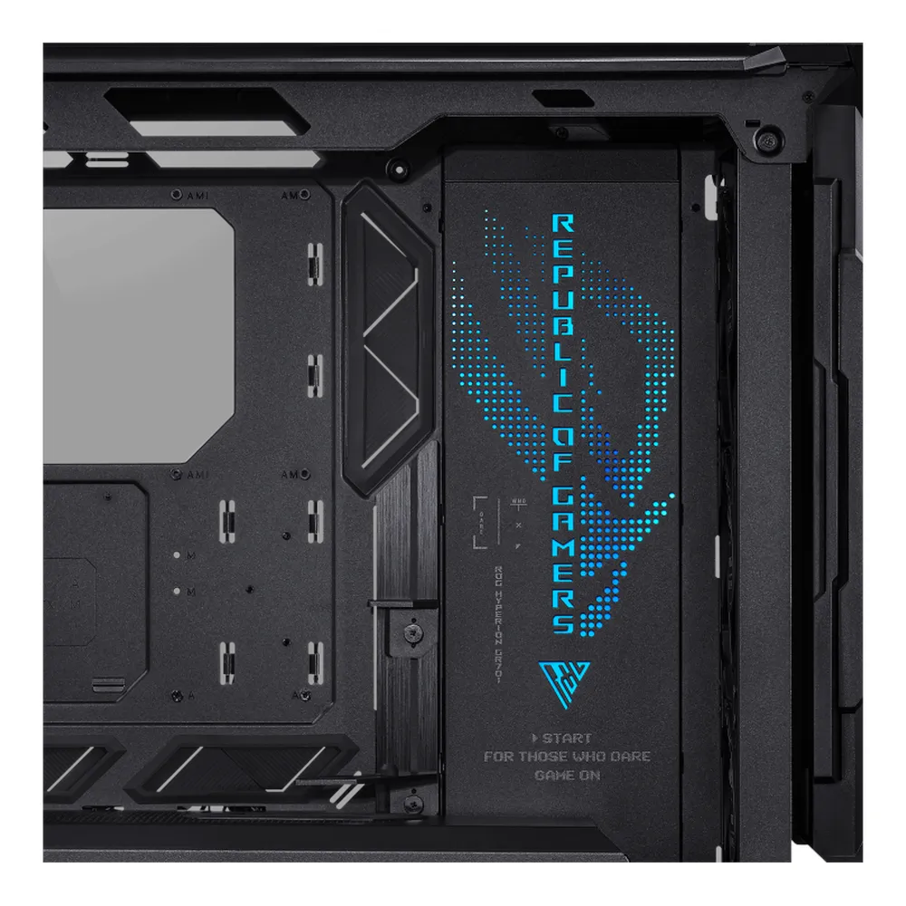 Asus ROG Hyperion GR701 E-ATX ARGB Tower PC Case, ROG Chasis Design, Tool-Free Side Panels, Removable Dust Filters, 4 x Pre-installed Fans, ARGB Fan Hub, 338mm GPU Support, USB 3.2 Gen 2, Aura Sync, Black, 1 Year Warranty | 90DC00F0-B39000