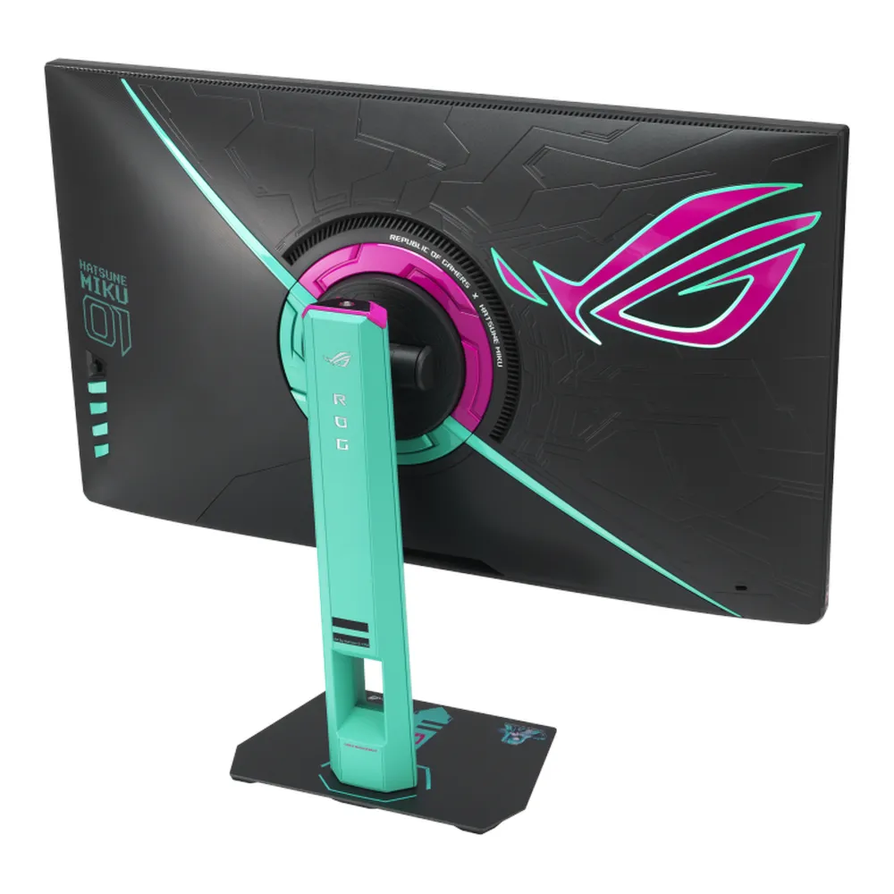 Asus ROG Strix XG27ACMEG-G Hatsune Miku Edition Gaming Monitor, 27" QHD (2560 x 1440) Resolution, 260Hz, Anti-glare, 1ms (GTG) Response Time, USB-C, HDMI, DisplayPort, Tilt/Pivot/Swivel/Height Adjustable Stand, Adaptive Sync Compatible, Black/Hatsune