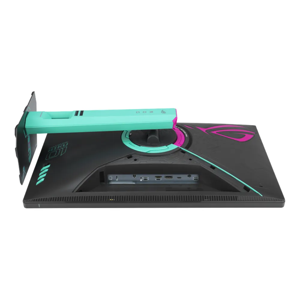 Asus ROG Strix XG27ACMEG-G Hatsune Miku Edition Gaming Monitor, 27" QHD (2560 x 1440) Resolution, 260Hz, Anti-glare, 1ms (GTG) Response Time, USB-C, HDMI, DisplayPort, Tilt/Pivot/Swivel/Height Adjustable Stand, Adaptive Sync Compatible, Black/Hatsune