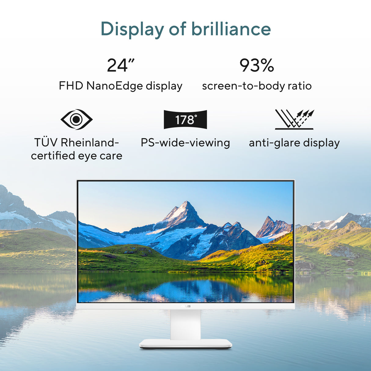 Asus V440VA All-in-One Desktop PC, Intel Core 5 210H Processor, 16GB RAM, 512GB SSD, 23.8" FHD 100Hz Display, Windows 11 Home, Speakers & 5M IR Camera, 120W Adapter, Sandstone Wireless Keyboard & Mouse Included, 3 Year Warranty | V440VA-C521016512W