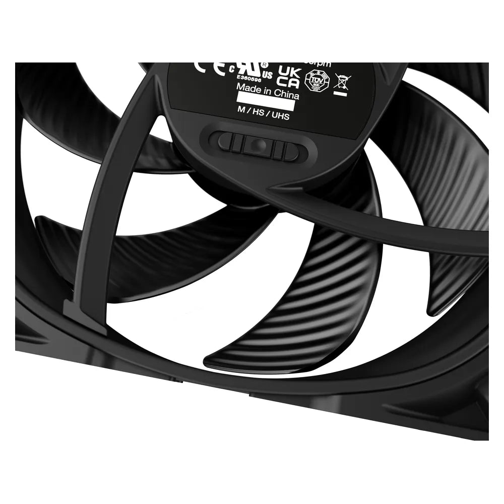 Be Quiet! Silent Wings Pro 4 120mm PWM Case Fan, Fluid Dynamic Bearing, 120mm Fan Size, 3000 rpm Fan Speed, Speed Switch, Black, 1 Year Warranty | BL098