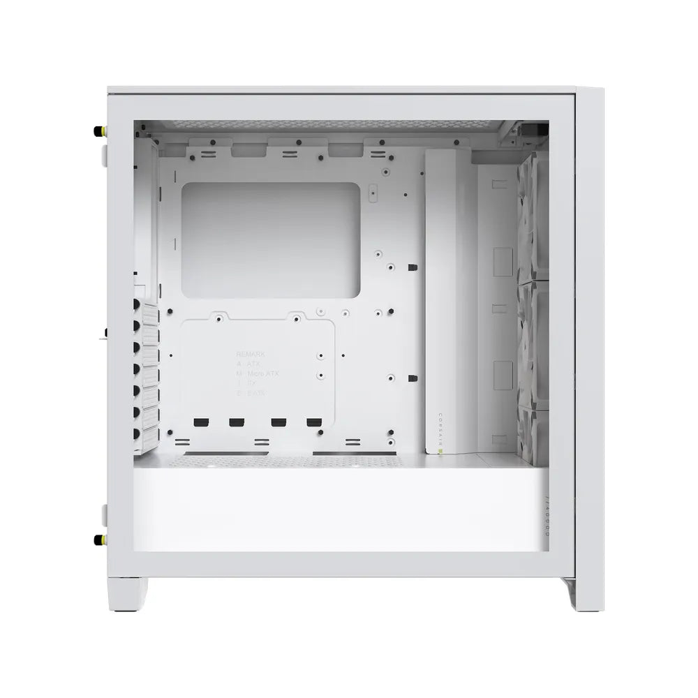 Corsair iCUE 4000D R GB AIRFLOW Mid-Tower ATX Case, Tempered Glass Side Window, 3 x AF120 R GB Elite Fans, 360mm GPU Support, USB 3.2 Gen 2, White, 1 Year Warranty | CC-9011241-WW