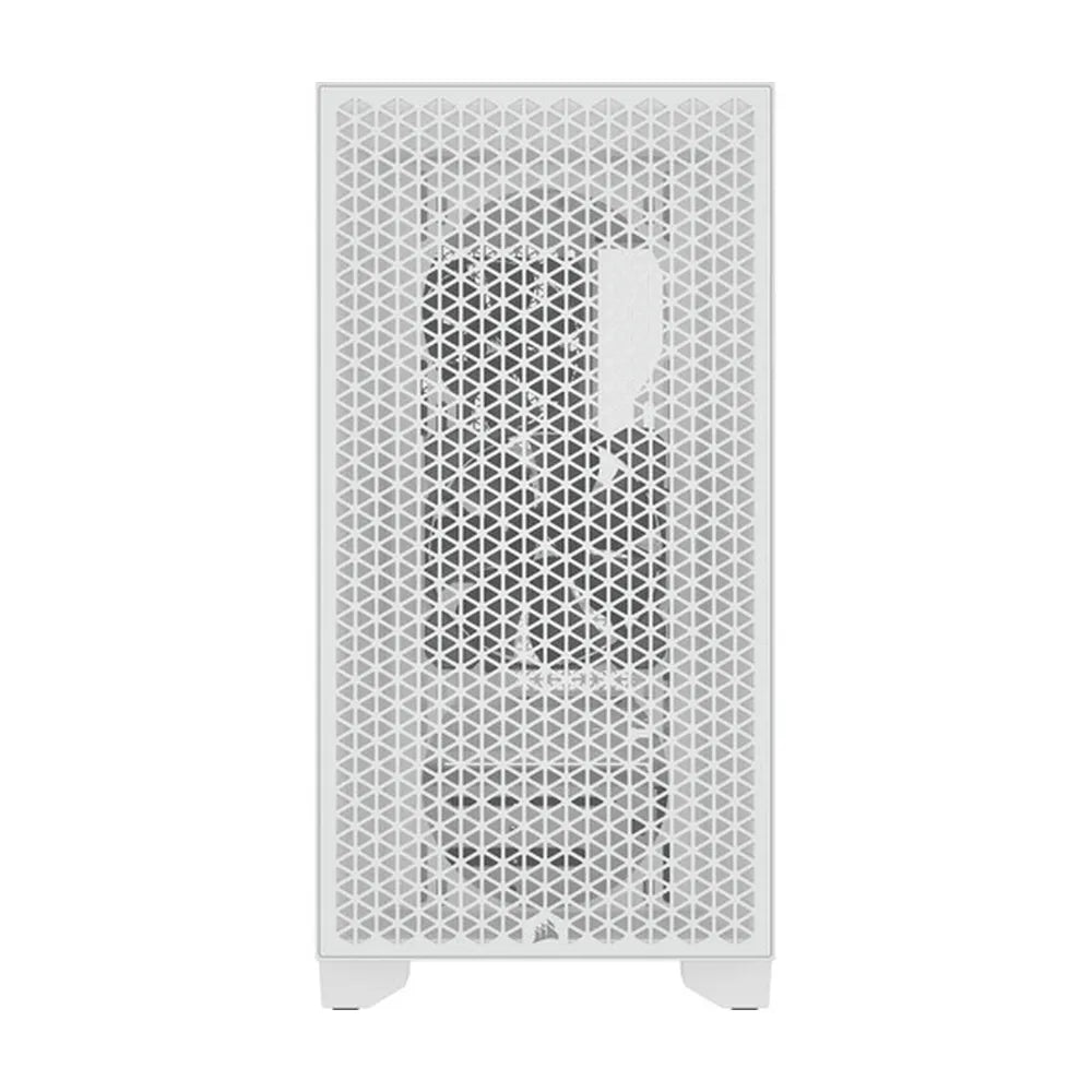 Corsair 3000D AIRFLOW Mid-Tower ATX Case, Tempered Glass Side Window, 2 x SP120 Fans, 360mm GPU Support, USB 3.2 Gen 1, White, 1 Year Warranty | CC-9011252-WW