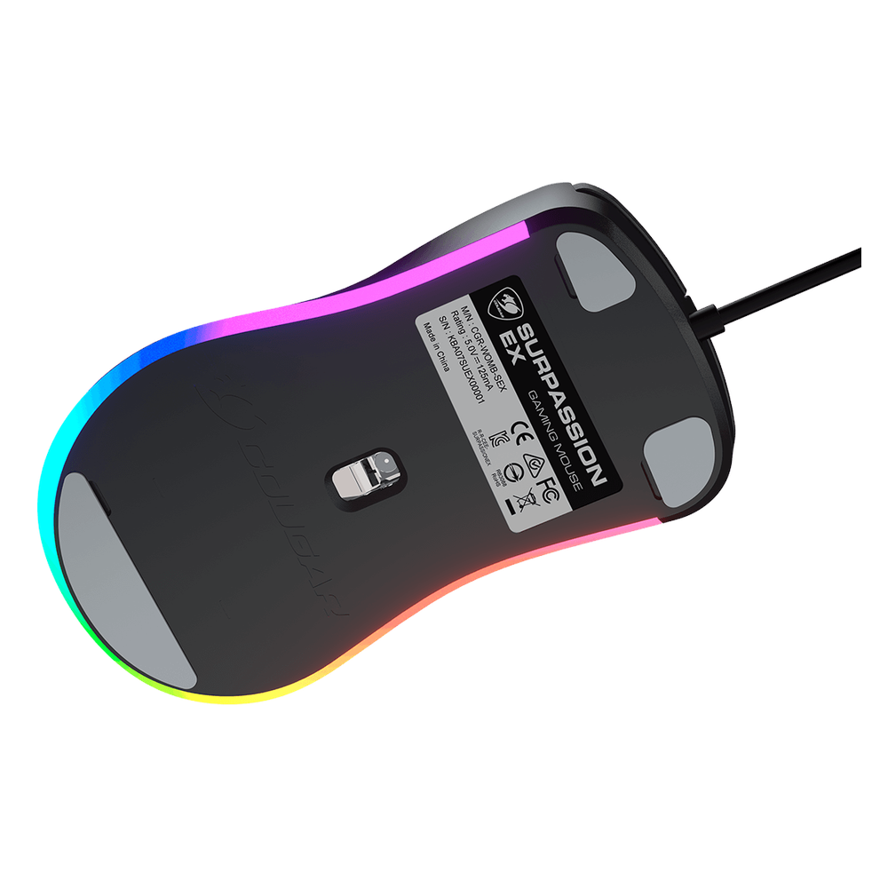 Cougar Surpassion Optical Wired R GB Gaming Mouse, 6400 DPI PAW3309 Optical Gaming sensor, 1000 Hz Polling Rate, 20M Gaming Switch, 6 Programmable Buttons, Ergonomic, Right-Handed Design, Black, 1 Year Warranty | CGR-WOMB-SUR