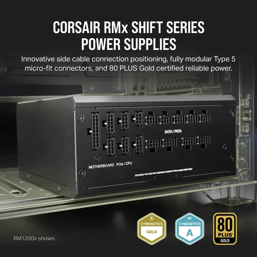 Corsair RM850x SHIFT 80 Plus Gold Power Supply, 850W, Fully Modular, ATX, Black, 1 Year Warranty | CP-9020252-UK