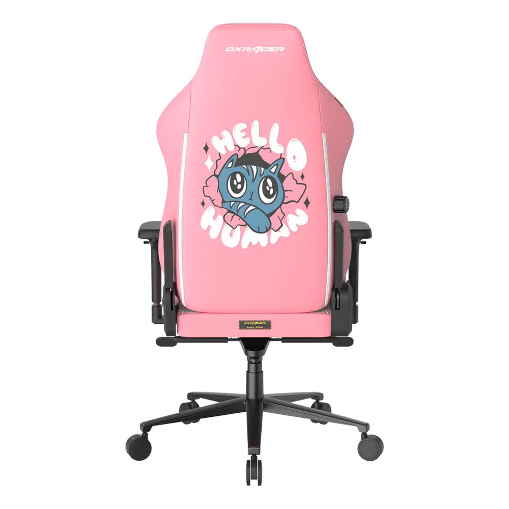 DXRacer Craft Halo Cat Edition Gaming Chair, Class 4 Gas Lift Cylinder, 2D Integrated Lumbar Support, Aluminum Base, 60mm PU Caster, Fully Adjustable, Pink, 1 Year Warranty | CRA-PR008-P-H1