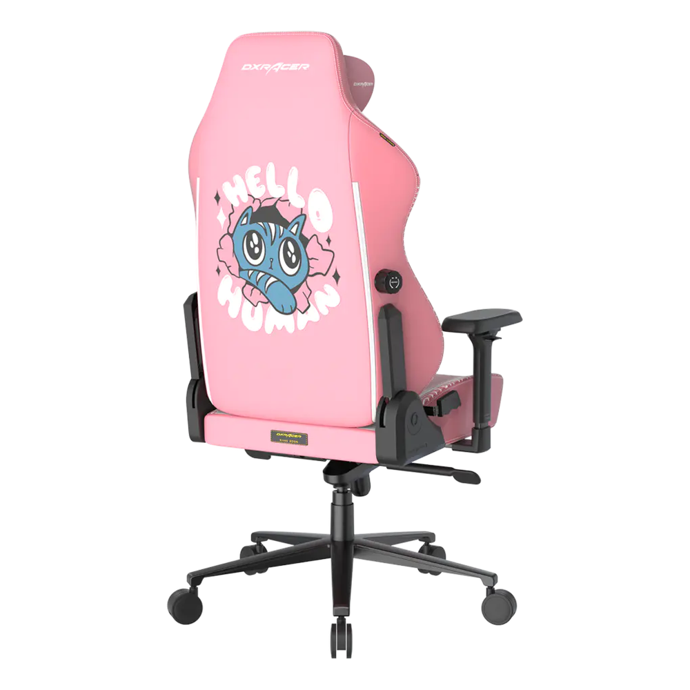 DXRacer Craft Halo Cat Edition Gaming Chair, Class 4 Gas Lift Cylinder, 2D Integrated Lumbar Support, Aluminum Base, 60mm PU Caster, Fully Adjustable, Pink, 1 Year Warranty | CRA-PR008-P-H1