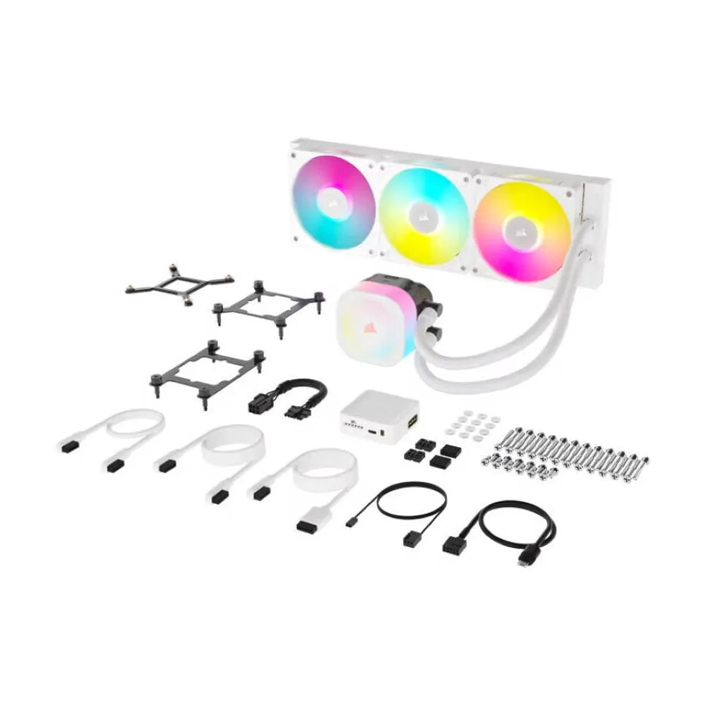 Corsair iCUE LINK TITAN 360 RX RGB AIO Liquid Cooler, Supports Intel, AMD Sockets, White, 1 Year Warranty | CW-9061021-WW