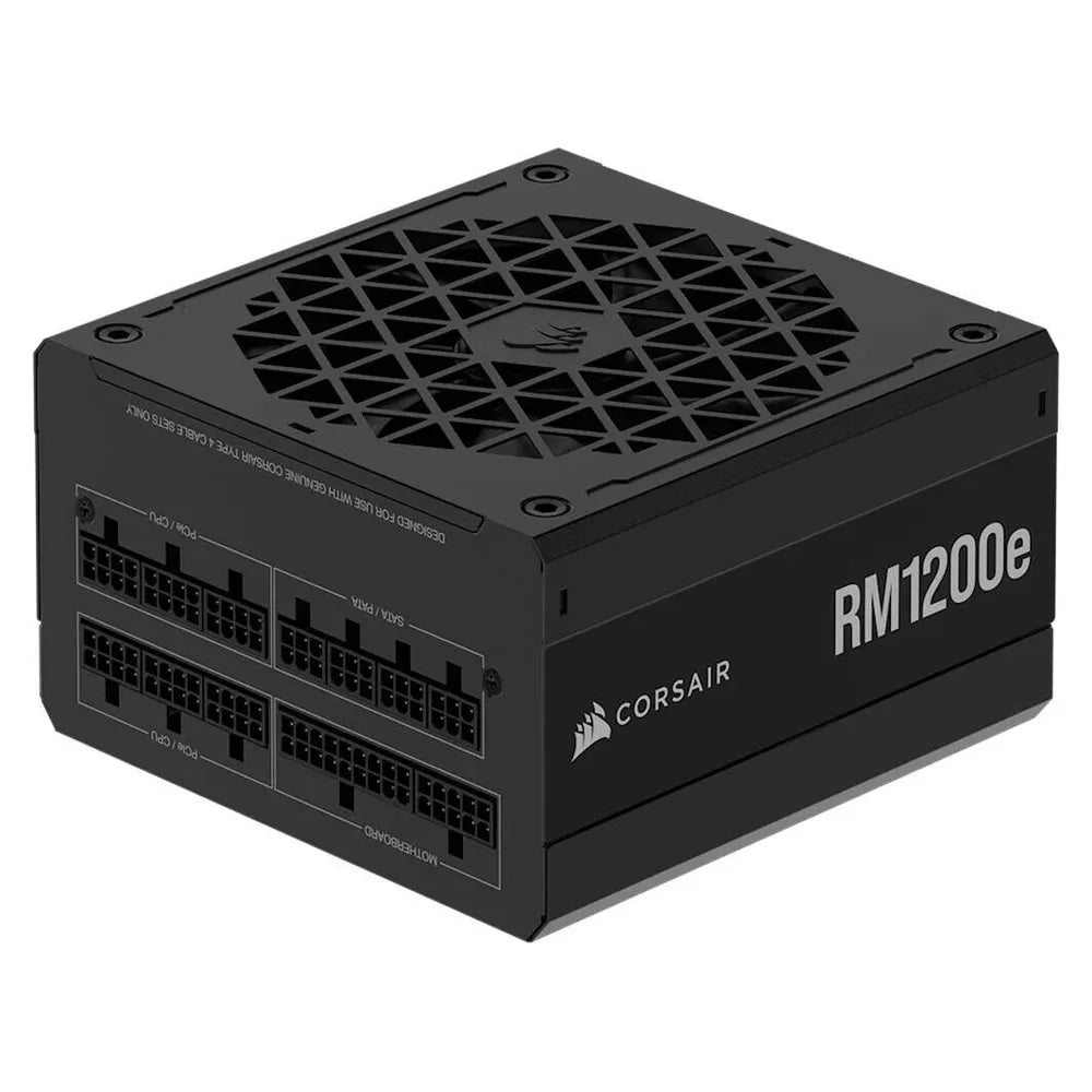 Corsair RM1200e 80 Plus Gold Power Supply, 1200W, Fully Modular, ATX, PCIe 5.1, Black, 1 Year Warranty | CP-9020258-UK
