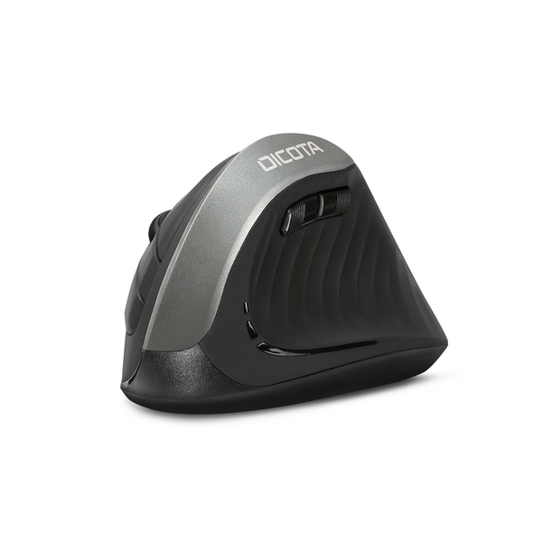 Dicota Wireless Ergonomic Mouse Relax, 1600 DPI High-precision Sensor, 6 (Left/Right-click, Back/Forward, Middle click/scroll wheel, DPI switch) Buttons, Vertical Design, Black, 1 Year Warranty | D31981