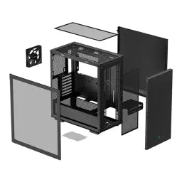 DeepCool CH510 Mid Tower PC Casing, Tempered Glass Panels, Sleek & Minimalistic Design, 380mm GPU Support, USB 3.0, Black, 1 Year Warranty | CH510-BKNNE1-G-1