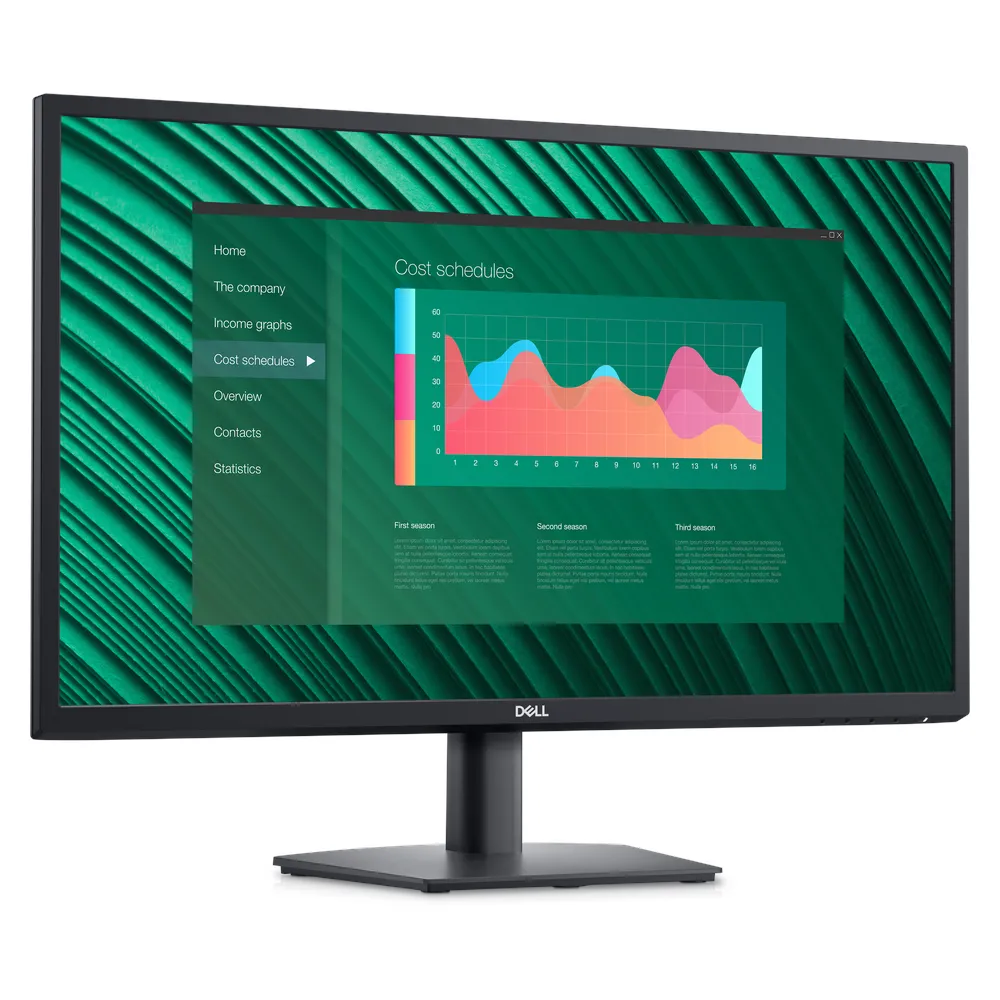 Dell 27 Monitor, 27" FHD (1920 x 1080) Resolution, 60Hz, Anti-glare, 5ms (GTG) Response Time, DP, VGA, Tilt Adjustable Stand, Black, 3 Year Warranty | E2723H