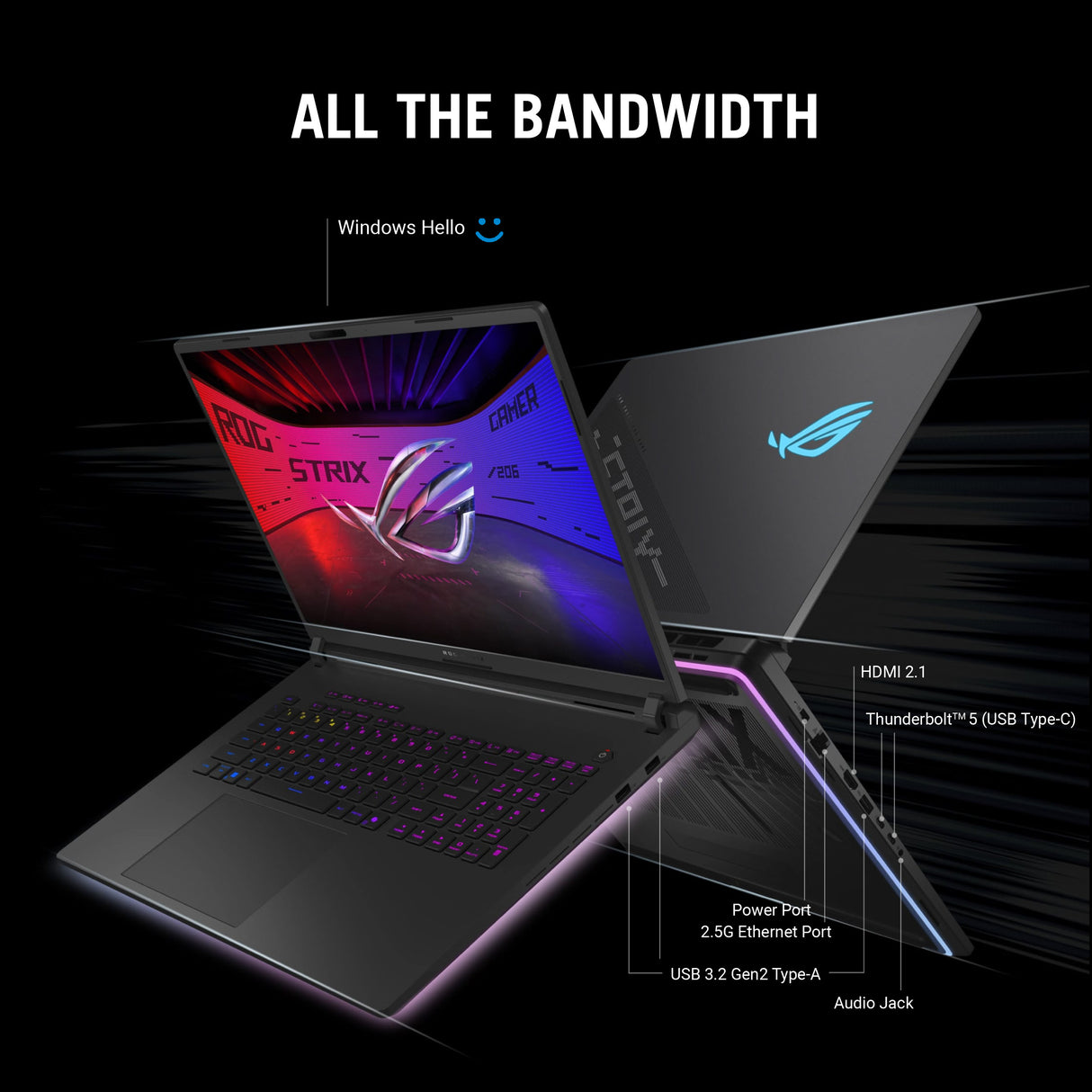 Asus ROG Strix SCAR 18 Intel Core Ultra 9 275HX Processor, 64 GB RAM, 2TB SSD, 12 GB NVIDIA RTX 5070 Ti, 18" 2.5K WQXGA 240Hz Display, Windows 11 Home, English & Arabic Keyboard, 2 Year Warranty | G835LR-SA040W