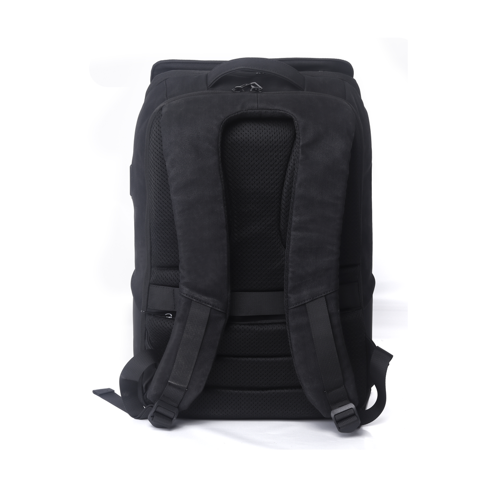 Genuine Trend Laptop Backpack, Fits up to 16” Laptops, High-Quality Polyester, Water-Resistant Build, Type-C USB Port, Carry Strap, Clean Front Design, Black, 1 Year Warranty | GN-B230642BK