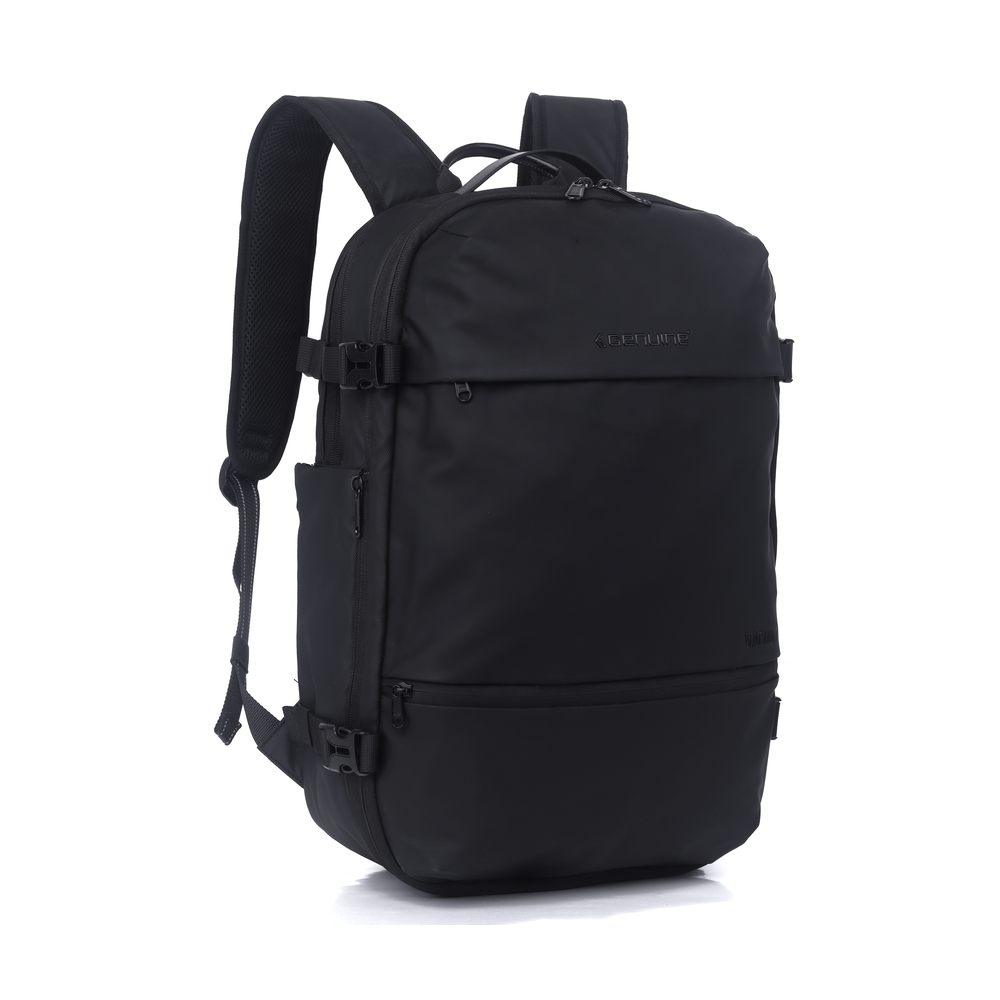 Genuine Vacuum Laptop Backpack with Pump, Fits up to 17” Laptops, Water-Resistant Fabric, Expandable Design, PVC Top Pocket, Cool Bottle Pocket, Vacuum Clothes Compartment, Digital Lock with 1200mAh Lithium Battery, Black, 1 Year Warranty | GN-B240611BK