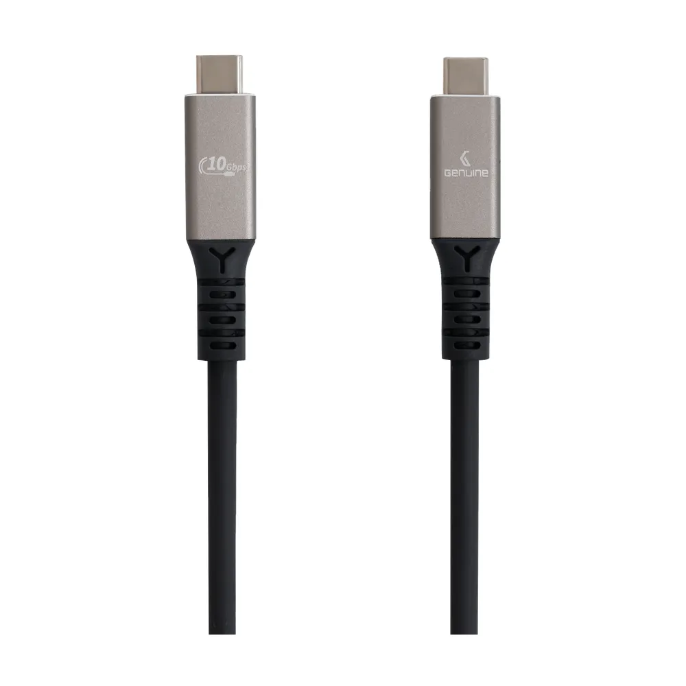 Genuine USB 3.2 Gen2 Cable, Cable Length 3M, 100W, 10Gps Data Transfer Speed, Aluminium Gray, 1 Year Warranty | GN-USBC3M-AL