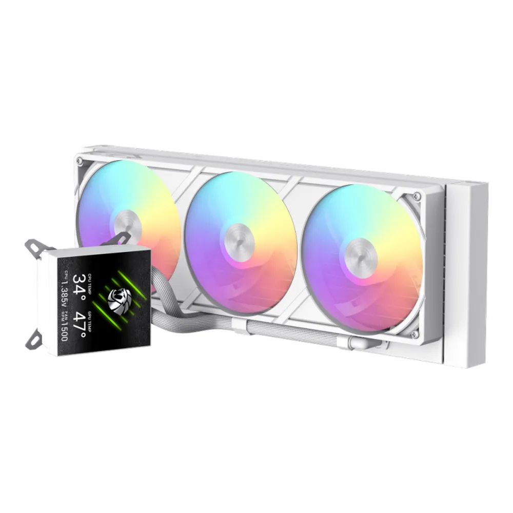 Gamemax-Glacier-360-White-LCD-AIO-Liquid-CPU-Cooler-GLACIER360-W