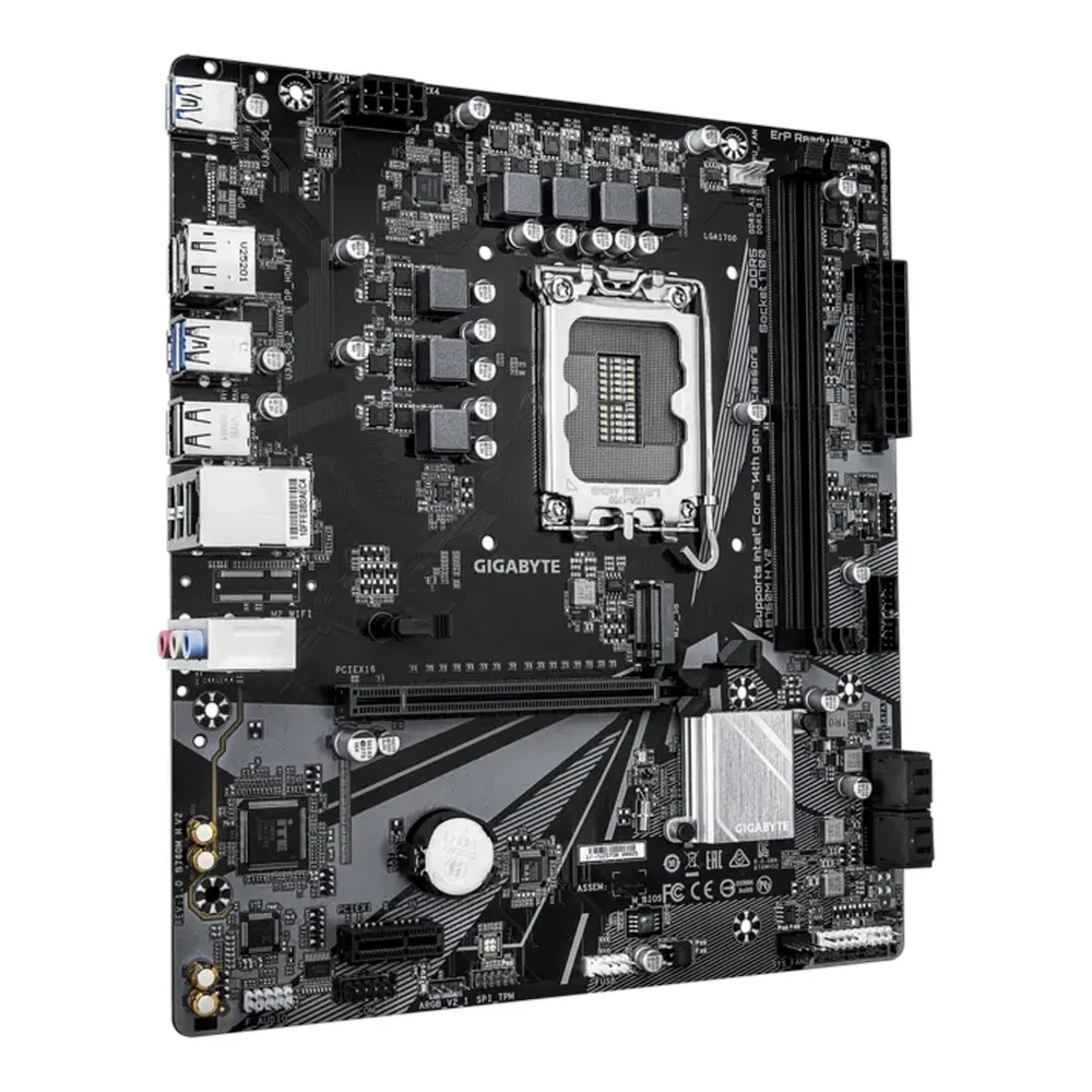 Gigabyte B760M H V2 Motherboard, LGA1700 Socket, mATX Form Factor, DDR5 Ram, PCIe 4.0, HDMI, DisplayPort, Realtek GbE Ethernet, 1 Year Warranty | B760M-H-V2