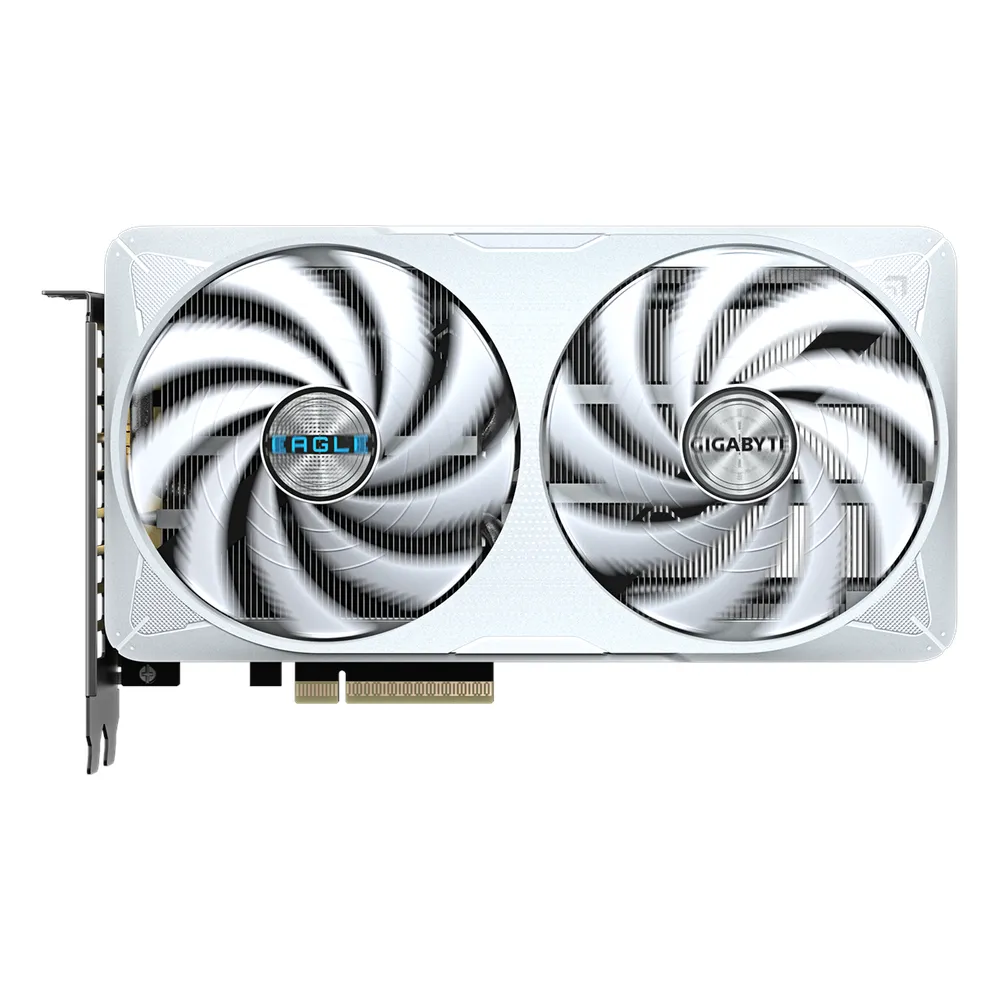 Gigabyte EAGLE OC ICE GeForce RTX 5060 Ti Graphics Card, GDDR7 8GB 128-bit Memory, HDMI 2.1b & DP 2.1b Outputs, PCI Express 5.0, 2617 MHz Core Clock, 28 Gbps Memory Clock, Dual Windforce Hawk Fans, White, 1 Year Warranty | GV-N506TEAGLE-OC-ICE