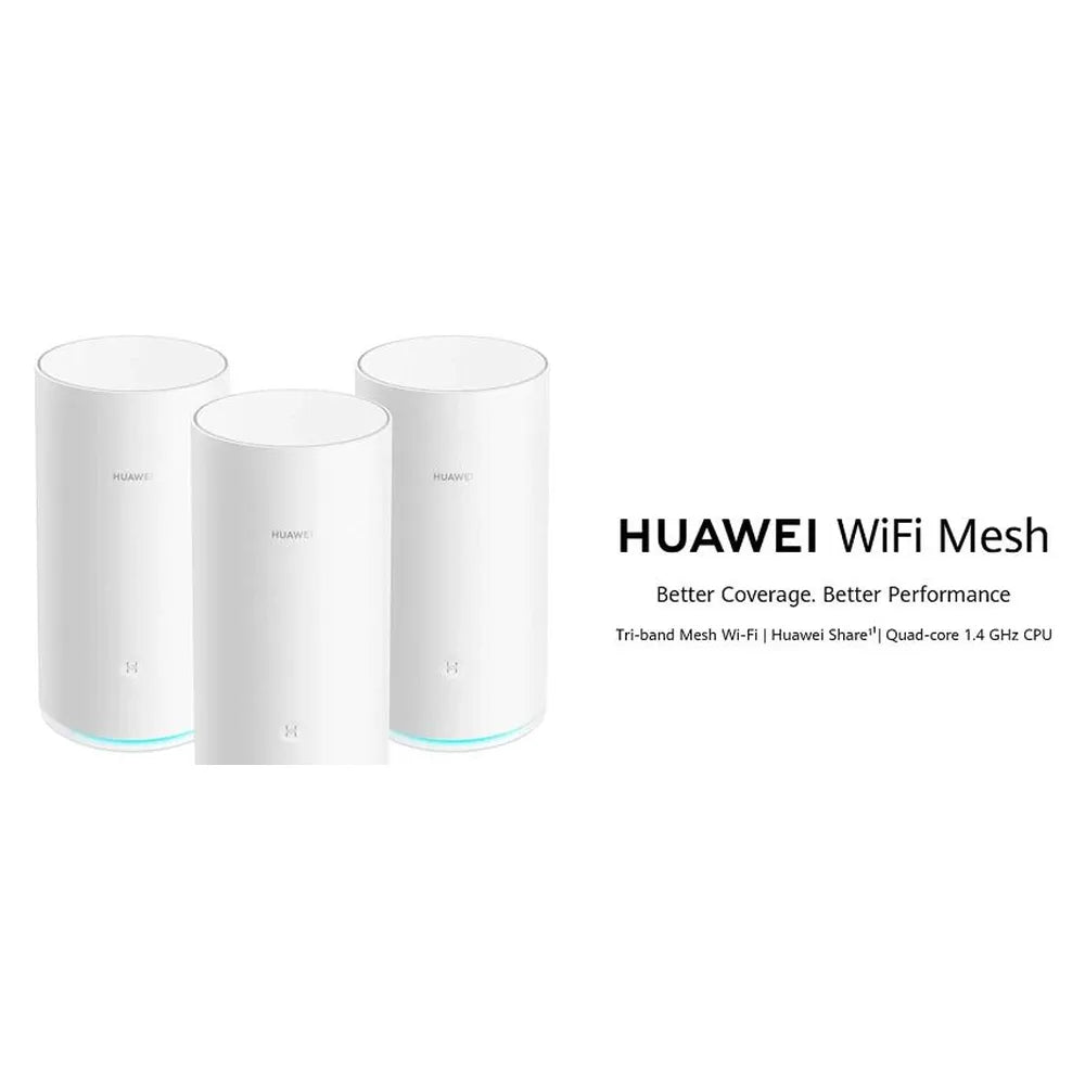Huawei AC2200 Tri-band Mesh Wi-Fi Router, 2.4/5 GHz WiFi, 1000 Mbps Ethernet, 2134 Mbps Wireless Speed, White, 1 Year Warranty | HUW-WS5800-20
